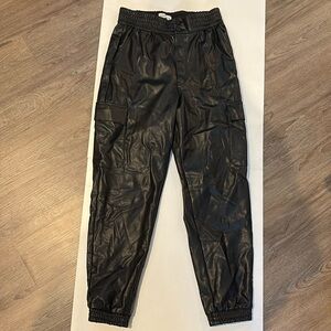 abercrombie faux leather cargo pants